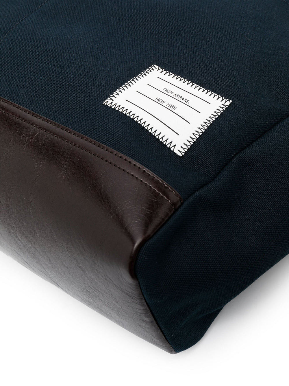 Cotton Canvas Snap Pocket Tote (Navy)