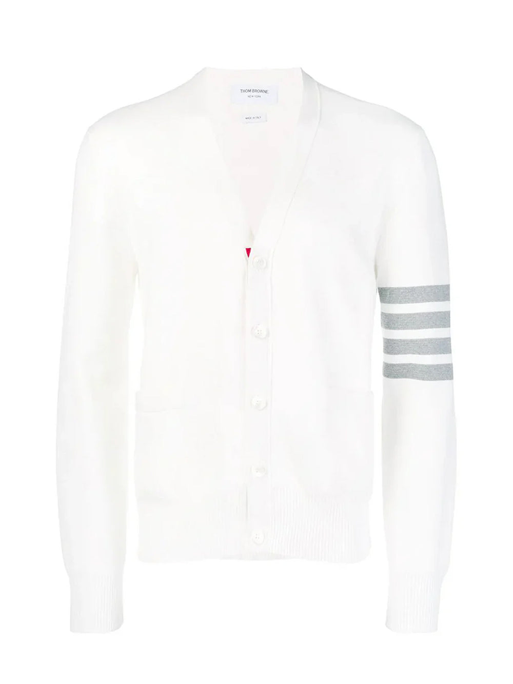 Cotton Crepe V-Neck Cardigan (White)