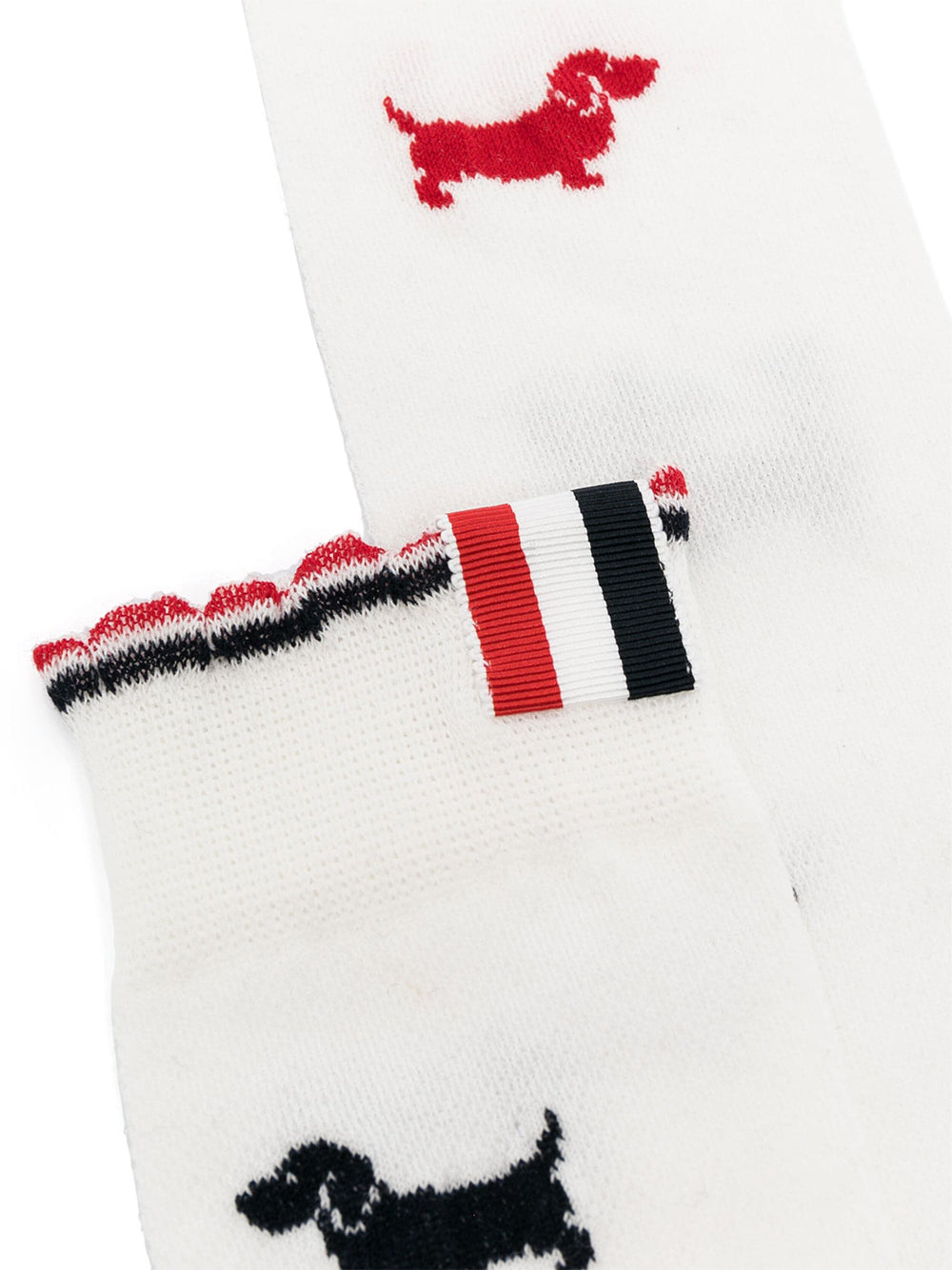 Cotton Mid Calf Scalloped Hector Socks (White)