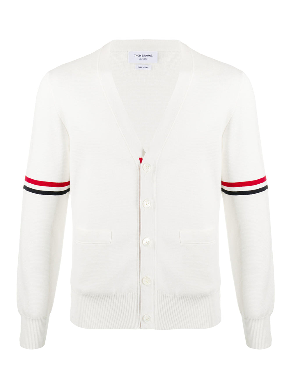 Cotton Milano V-Neck Cardigan (White)