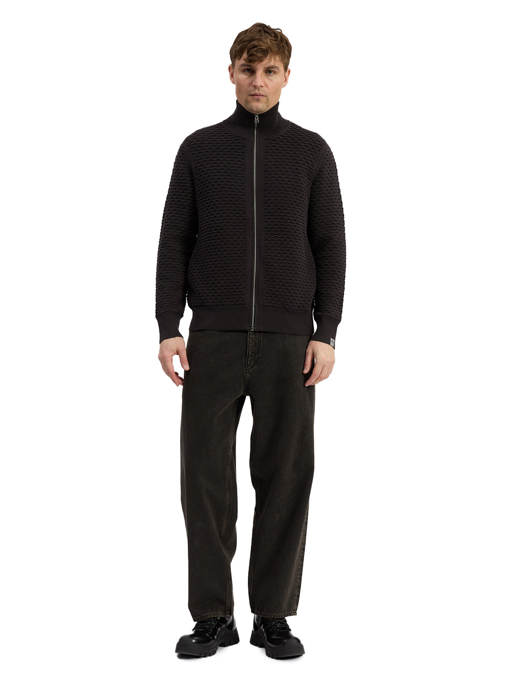 Cotton Ottoman Andrew (Dark Grey)