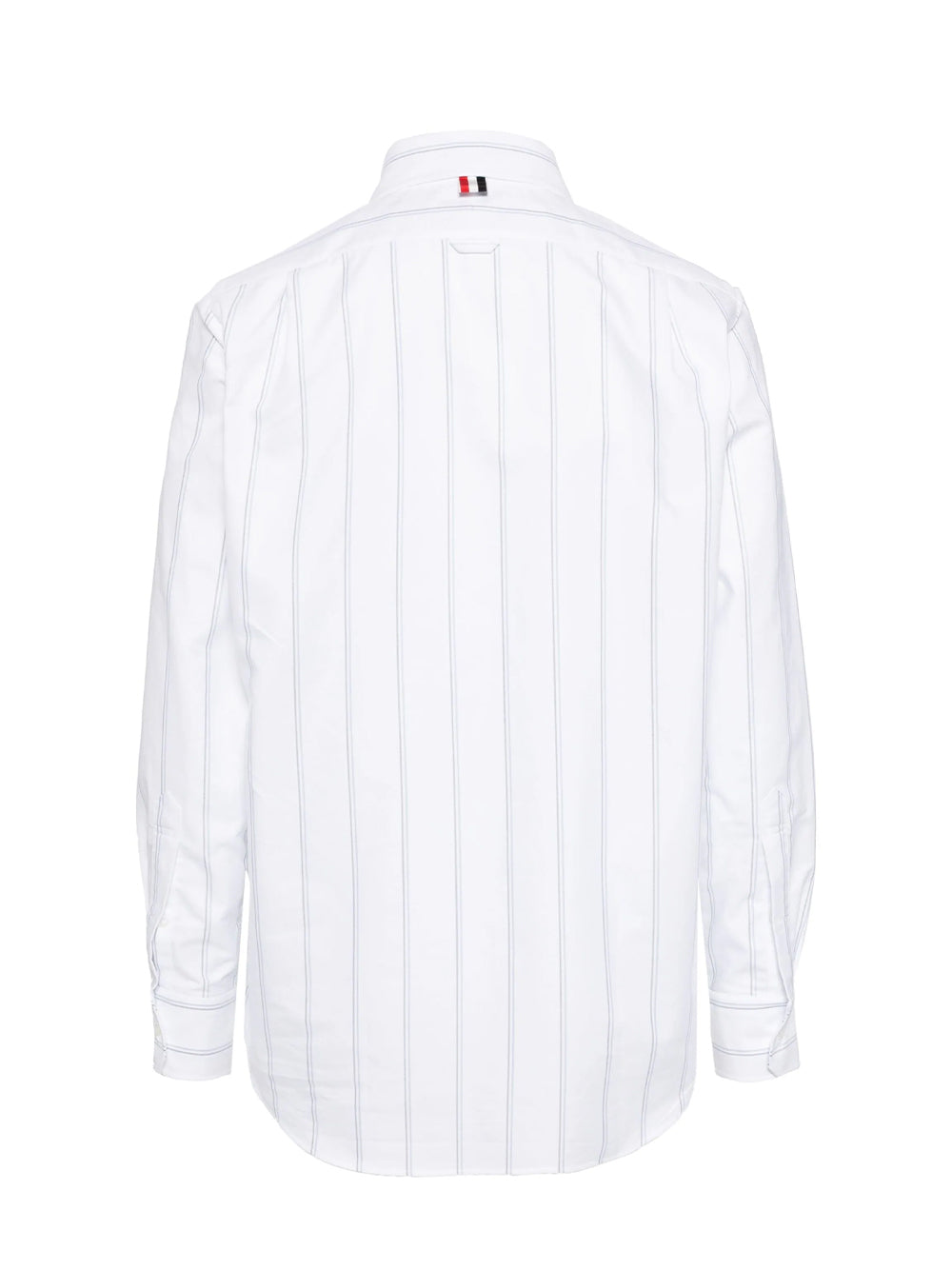 Cotton Rose Embroidered Striped Oxford Shirt (White)