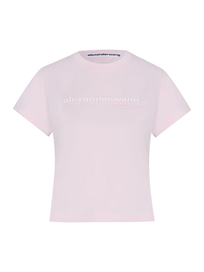 Cotton Shrunken Logo Tee (Light Pink)