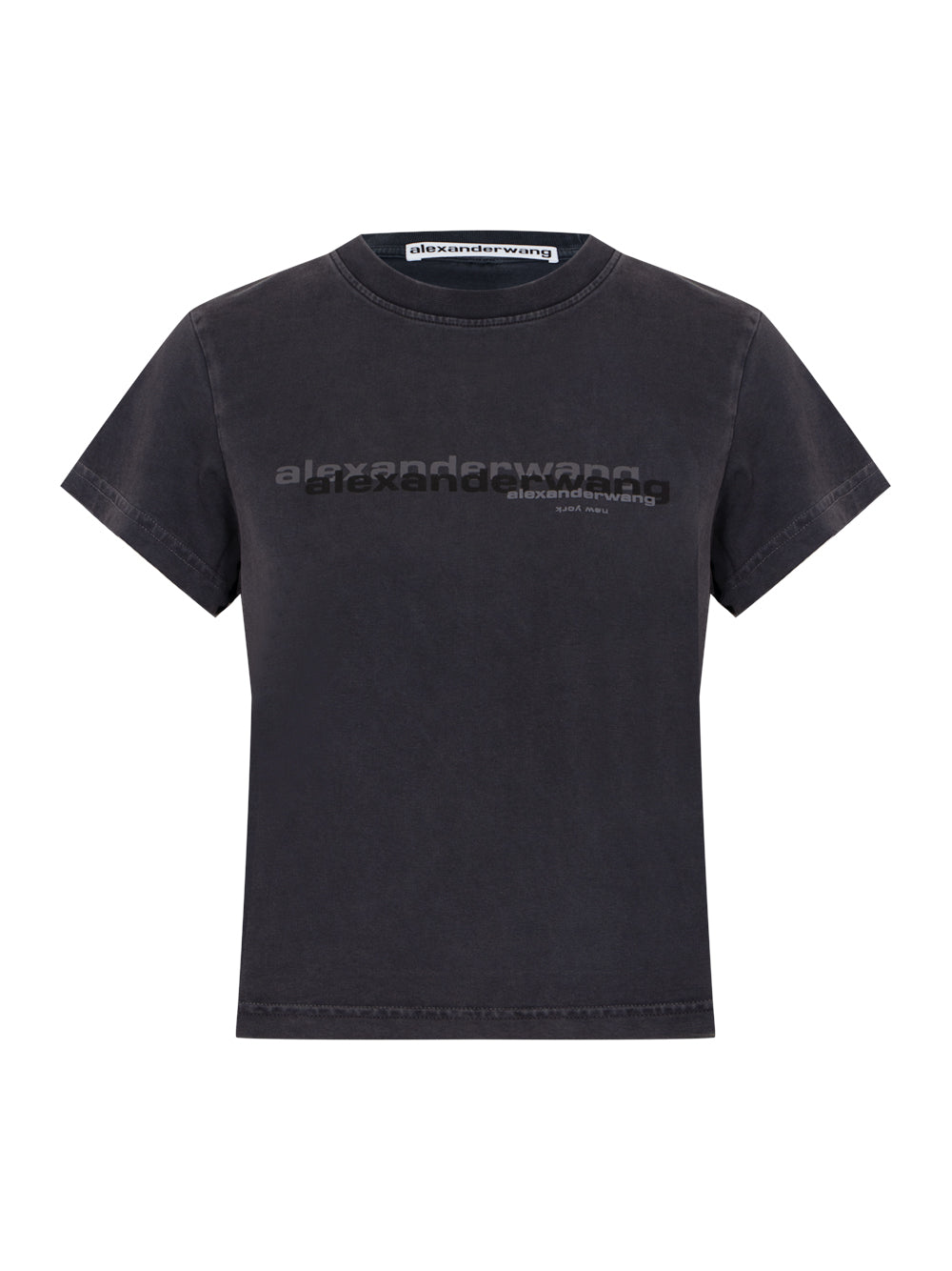 Cotton Shrunken Logo Tee (Washed Black)