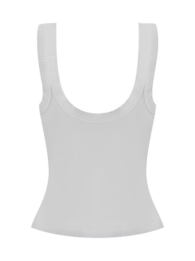 Cotton Tank Top (Washed Smoke White)