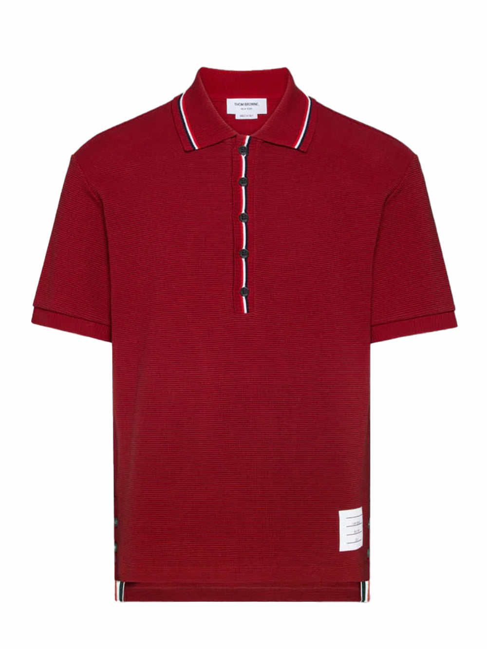 Cotton Waffle Rib Cuff Polo (Burgundy)