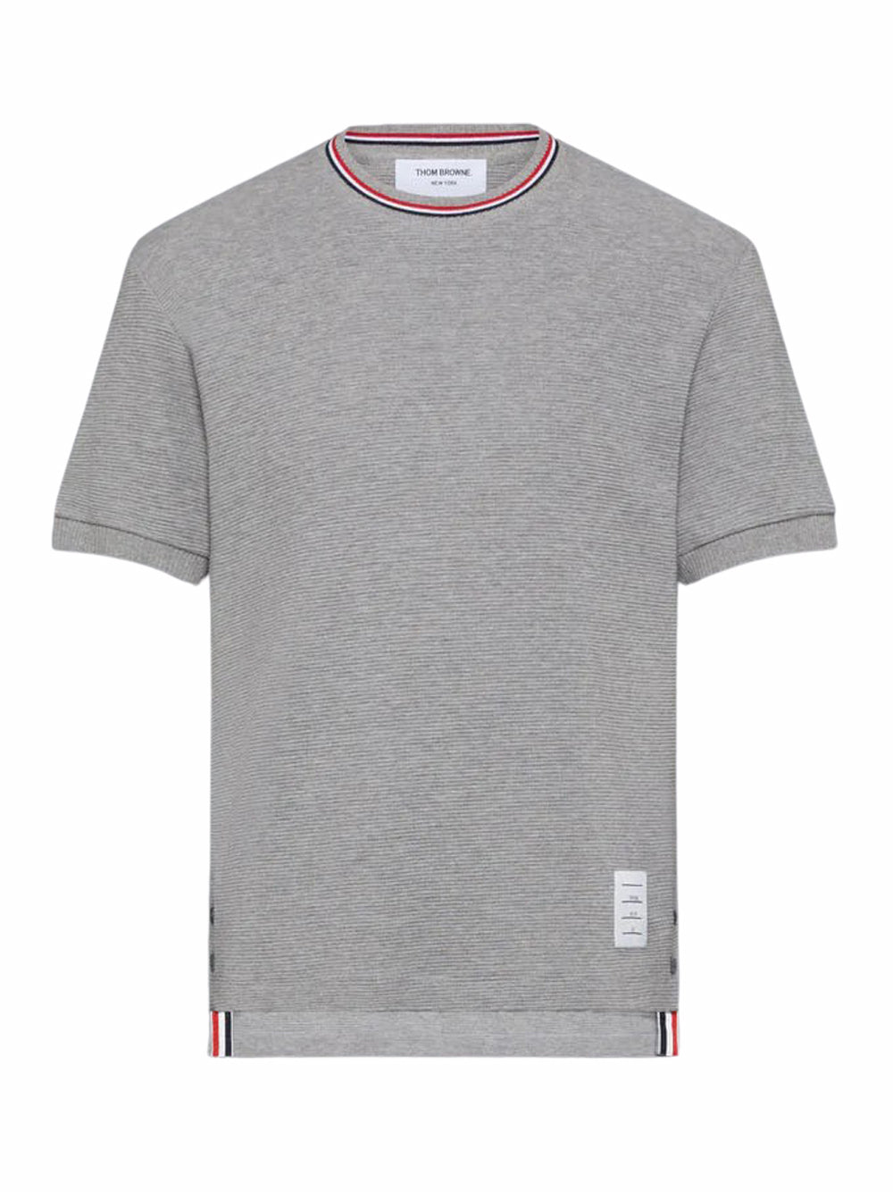 Cotton Waffle Rib Cuff Tee (Light Grey)