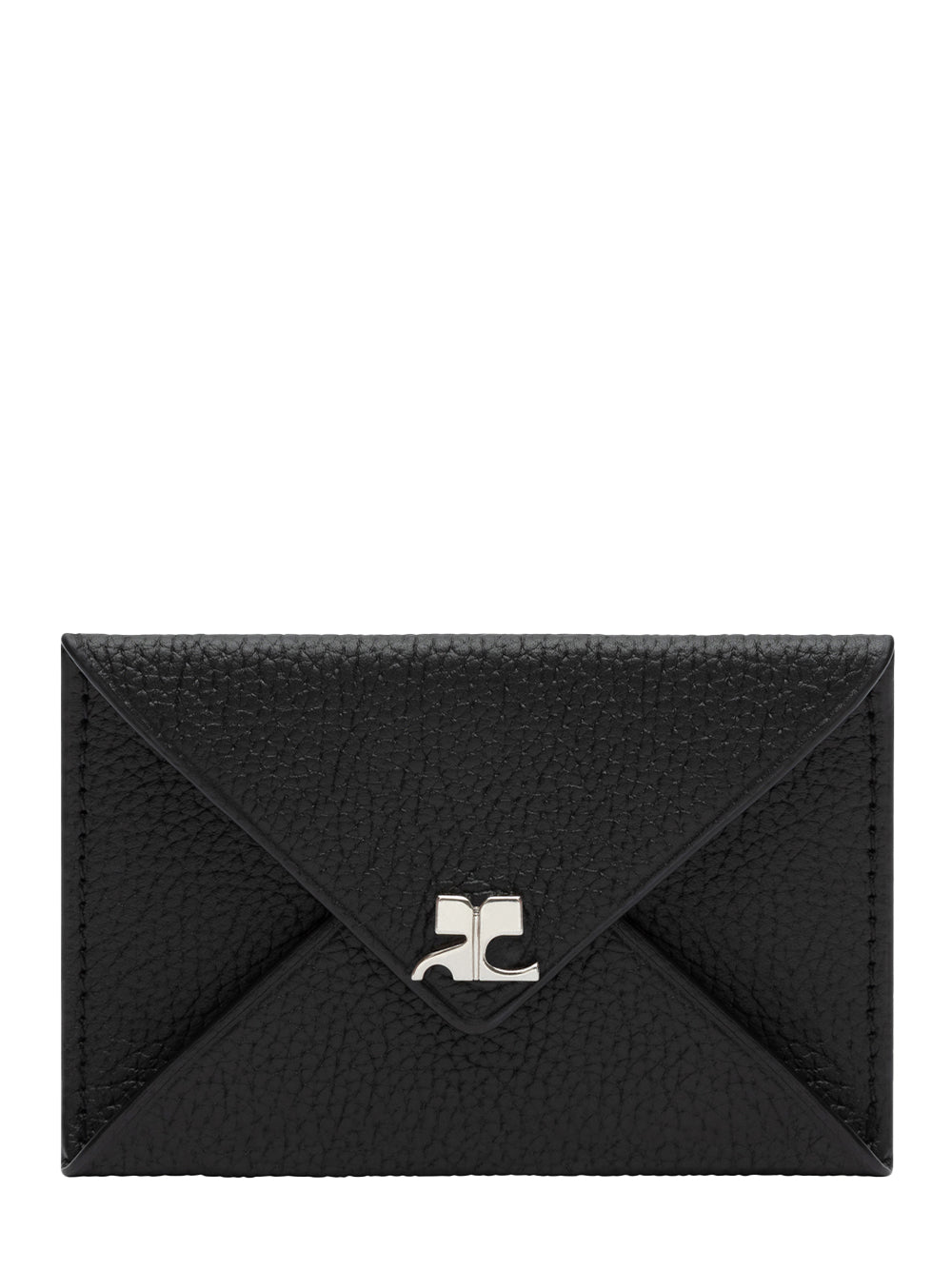 AC Stud Grained Leather Cardholder (Black)