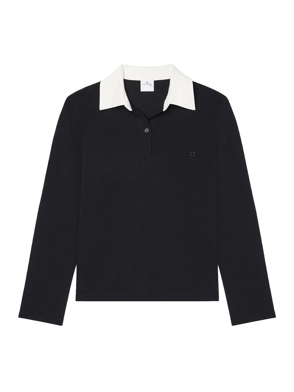 Contrasting Cotton Polo Shirt (Black/Heritage White)