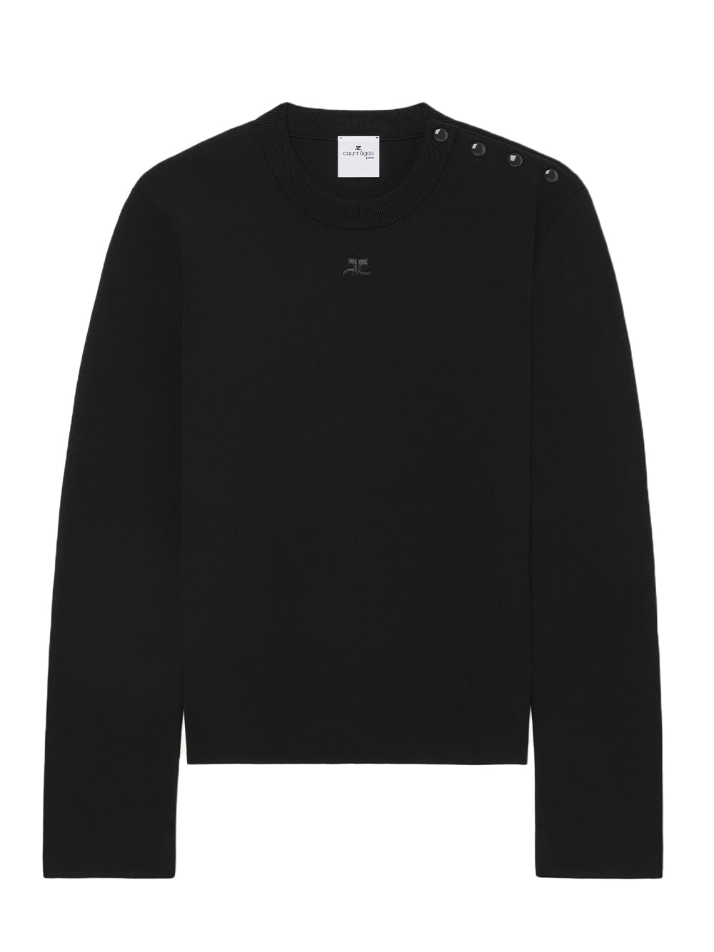 Shoulder Snaps Sweater (Black)