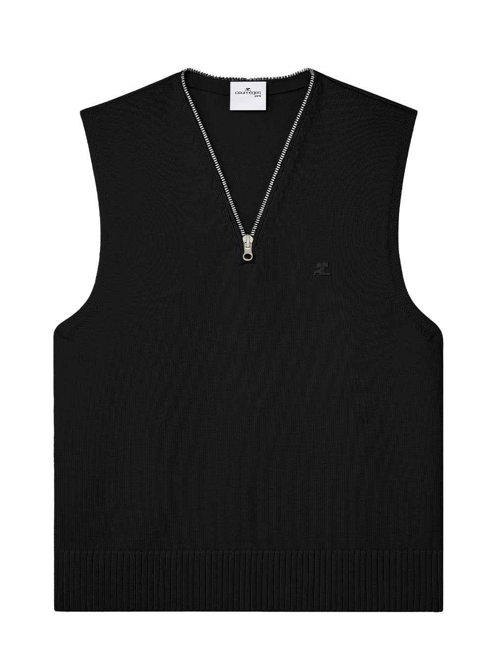 Zipped Wool Vest (Black)