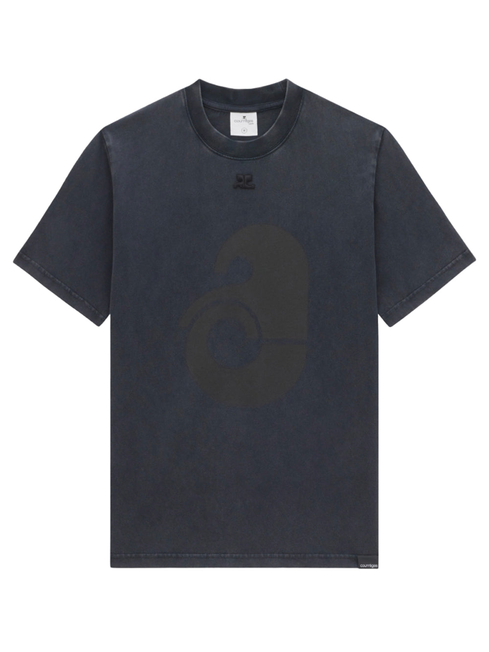    Courreges-Cotton-Big-Shell-T-Shirt-Black-1