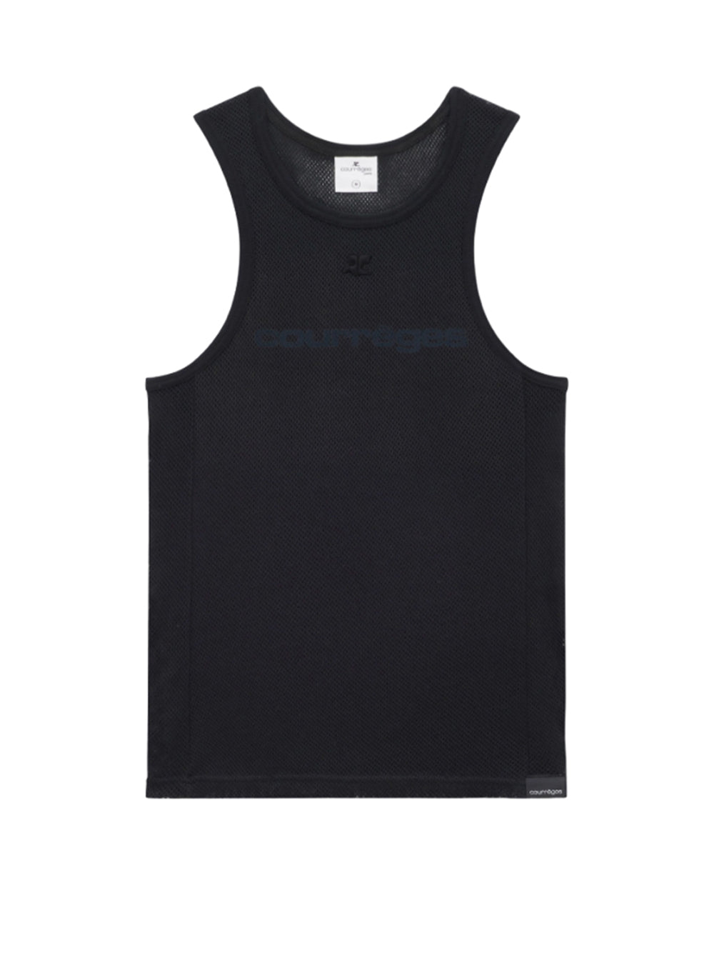    Courreges-Mesh-Shell-Print-Tank-Top-Black-01