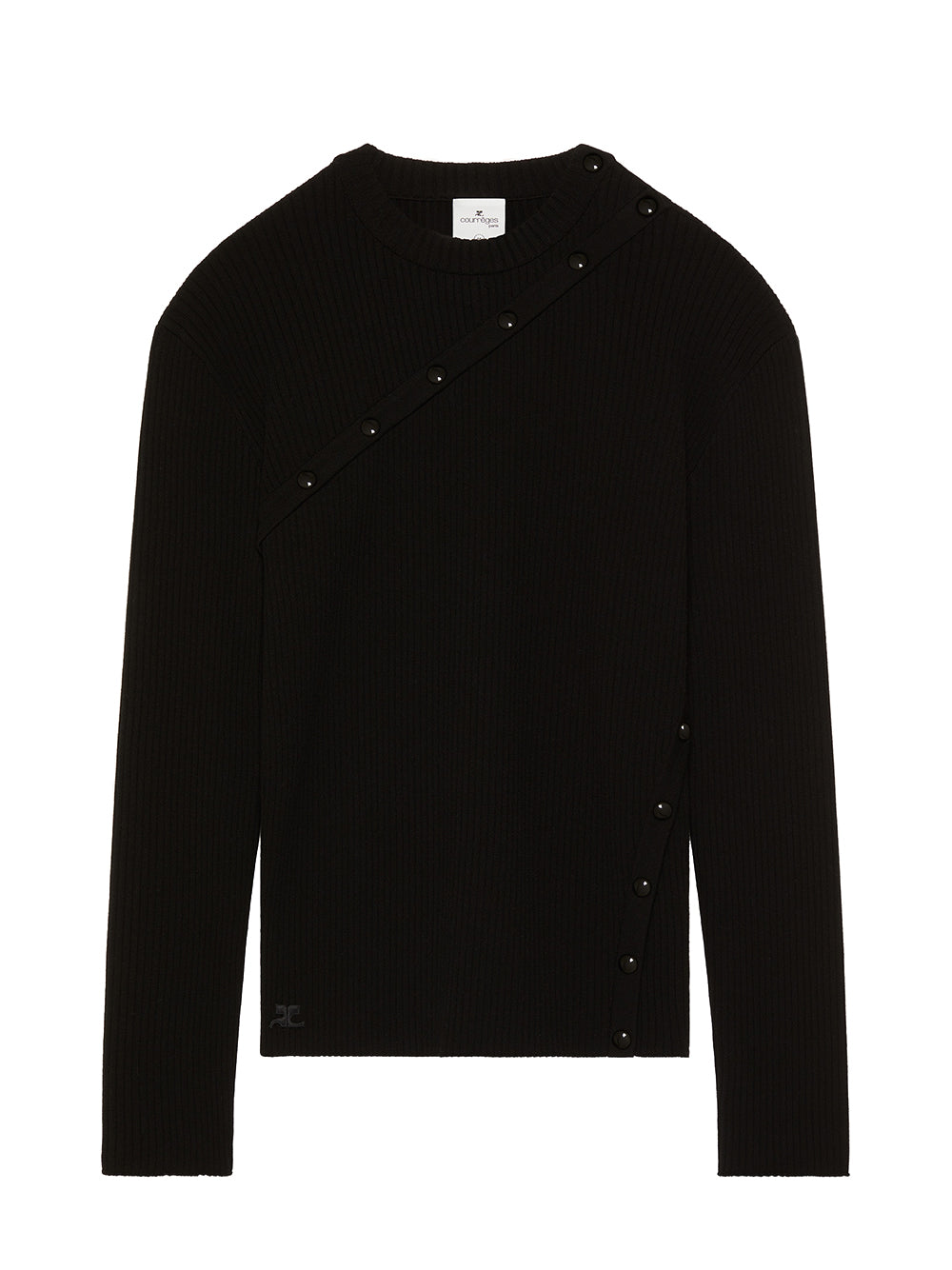 Courreges-Multi-Styling-Rib-Knit-Sweater-Black-01