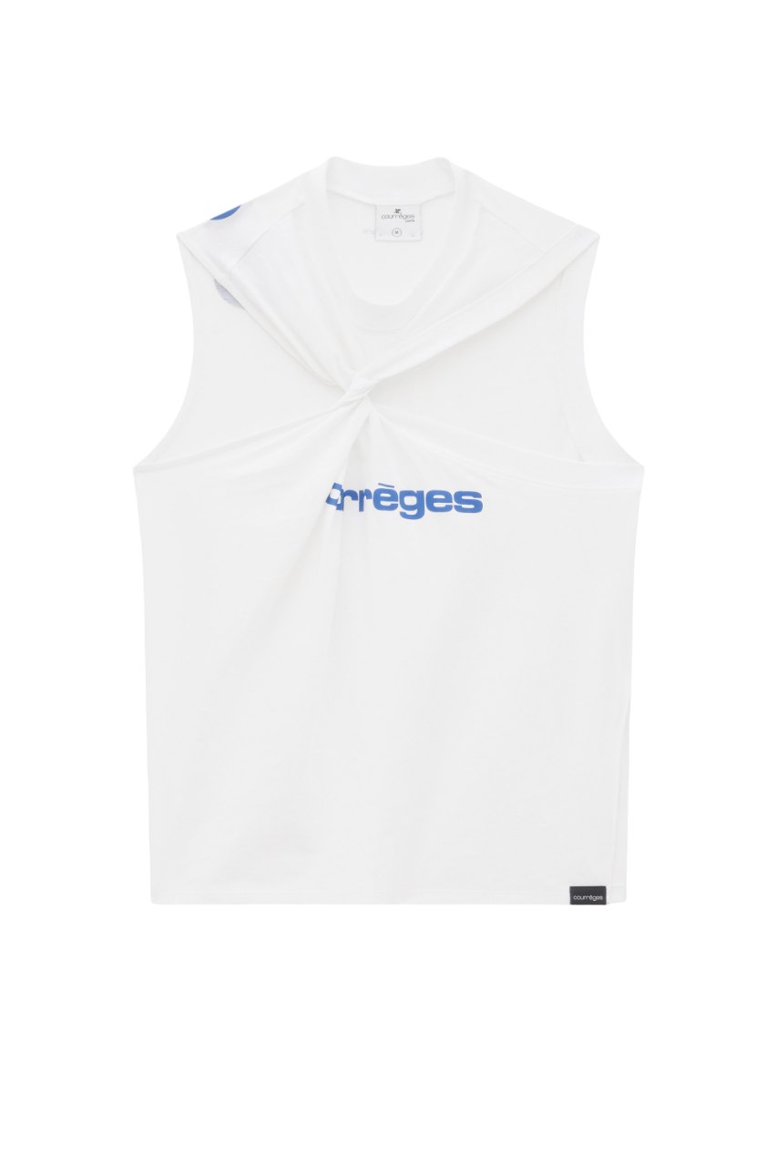 Courrèges Single Jersey Twist Shell Top (White)