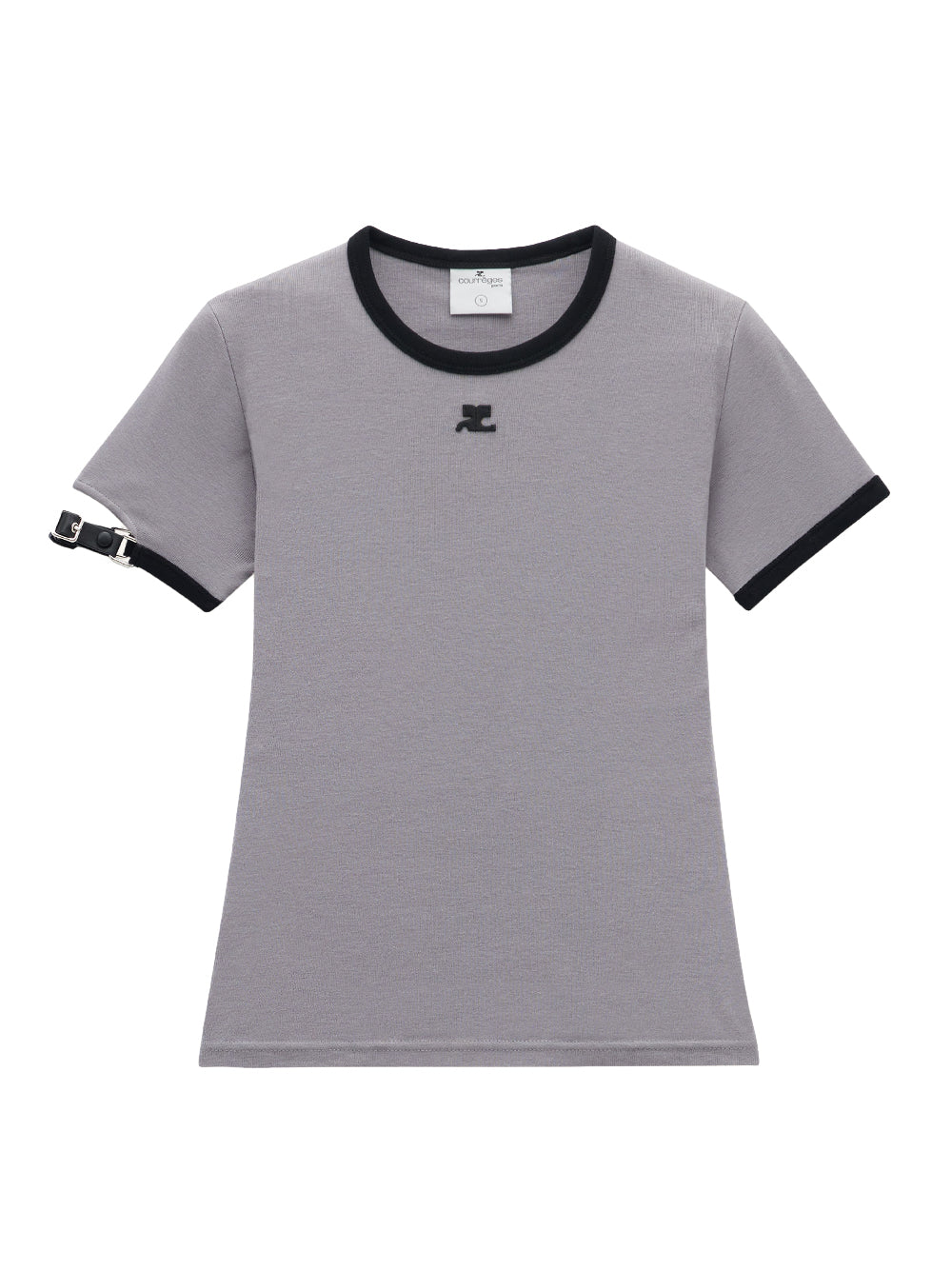 Buckle Contrast T-Shirt (Stonewashed Grey / Black)