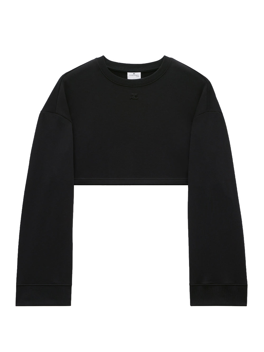 Cocoon Fleece Cropped Sweater (Black)