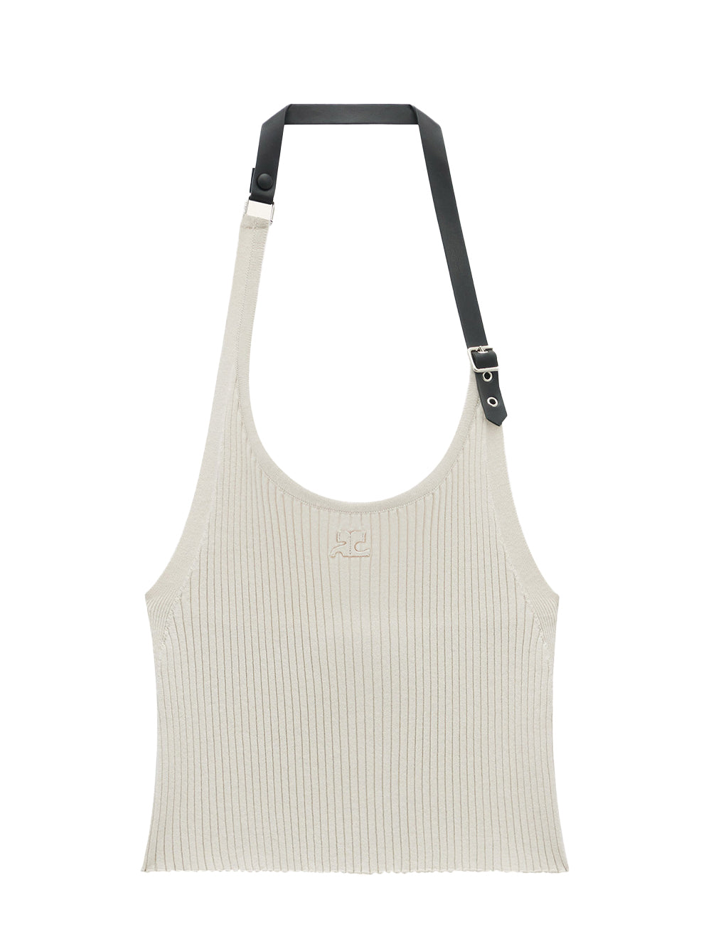 Holistic Buckle Rib Knit Tank Top (Lime Stone)