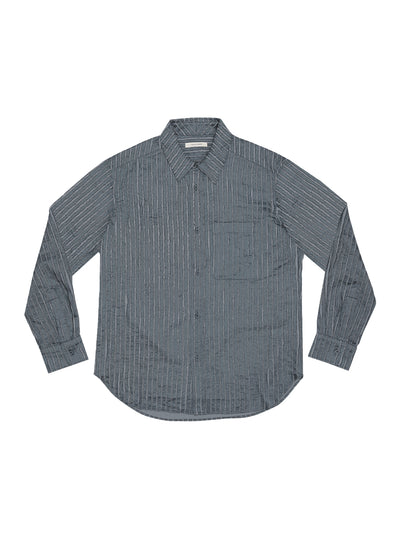 Craig-Green-Hand-Frayed-Stripe-Shirt-Grey-Charcoal-1