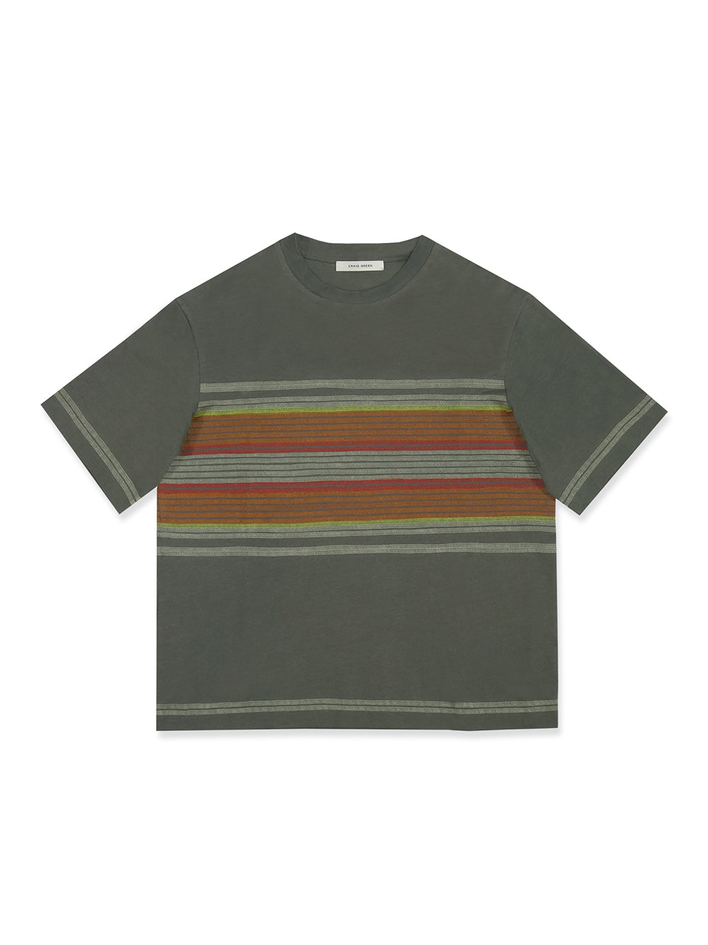 Flatlock Stripe T-Shirt (Olive)