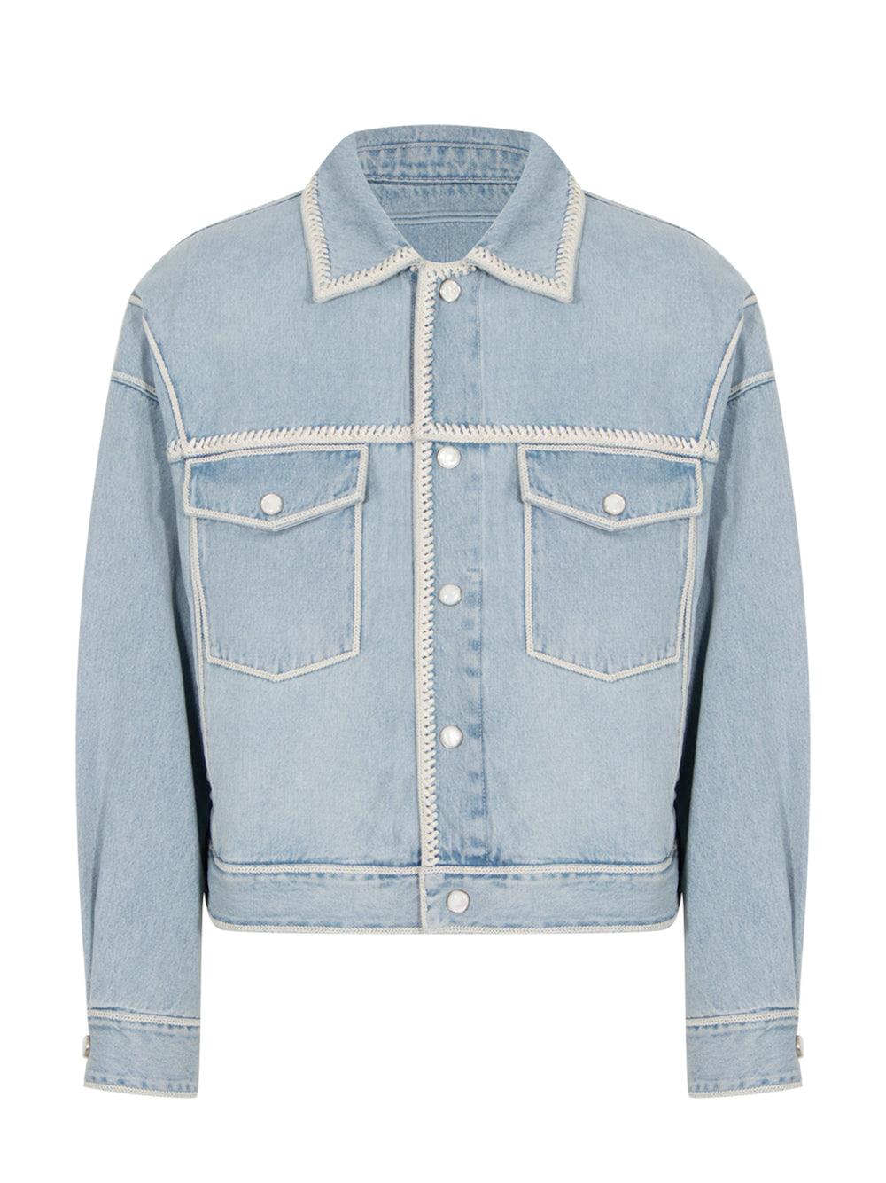 Crochet Denim Jacket (Blue)