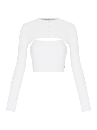 Cropped Cardigan With Cami Tank Twinset (Soft White)