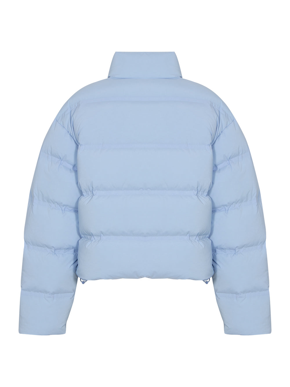 Cropped Puffer Coat With Reflective Logo (Oxford Blue)