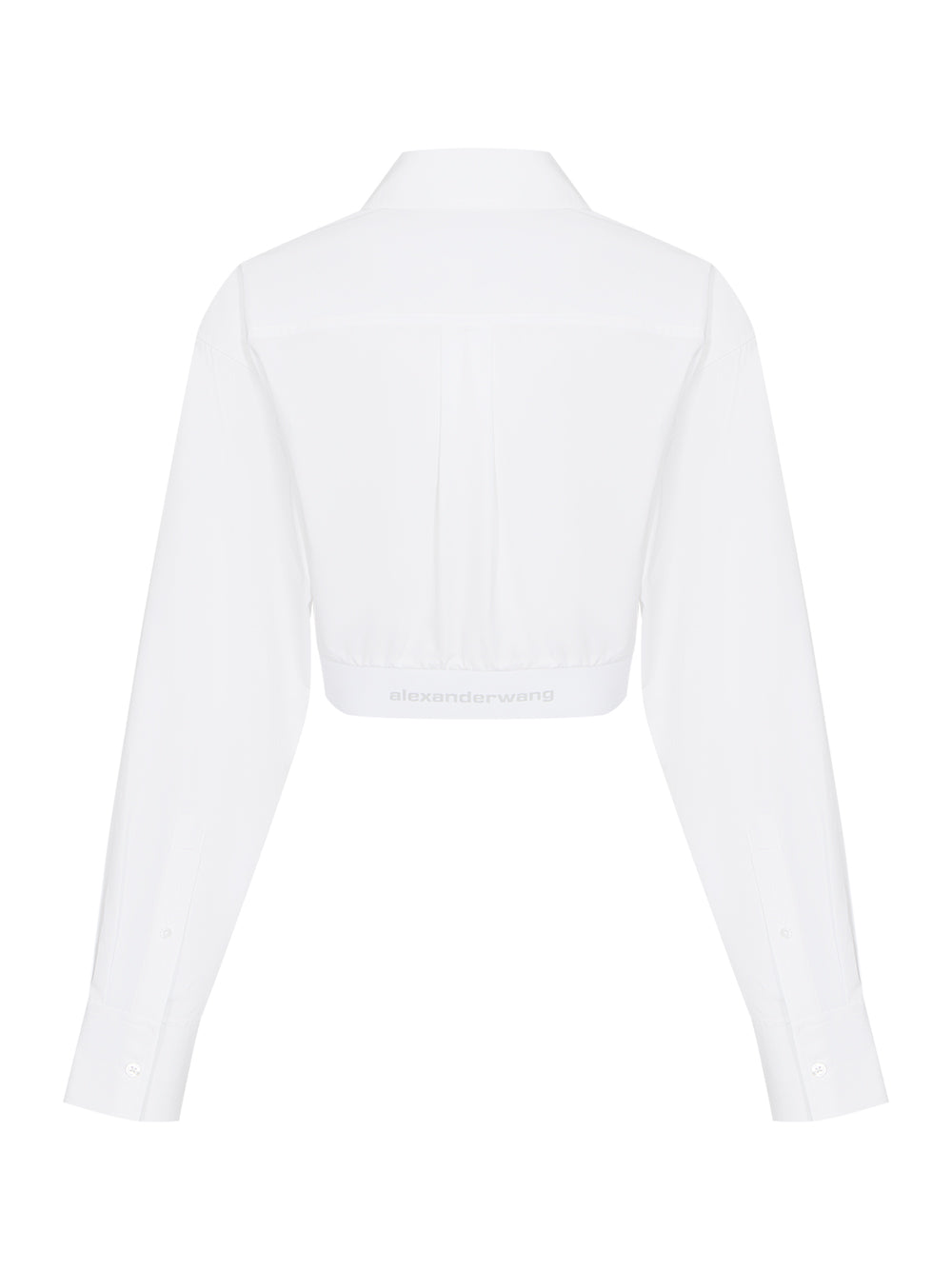 Cropped Shirt With White Logo Elastic (White)