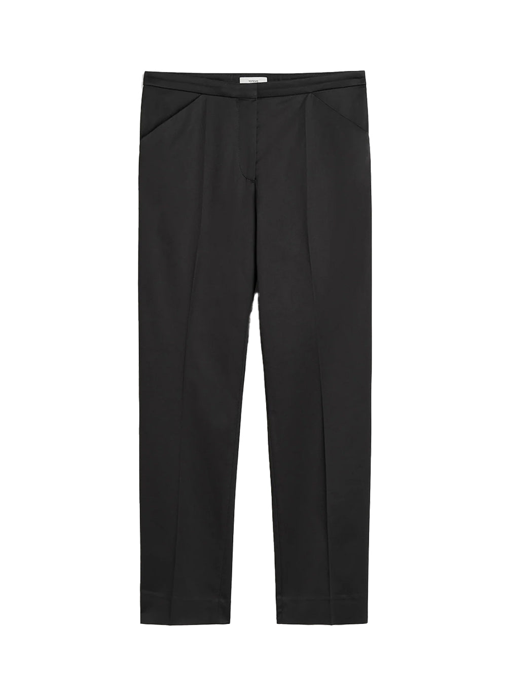 Cropped Straight Trousers (Black)