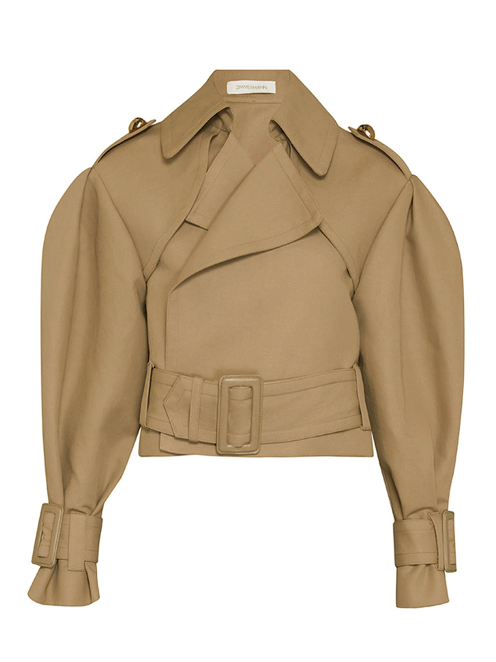 Crush Cropped Trench Coat (Khaki)