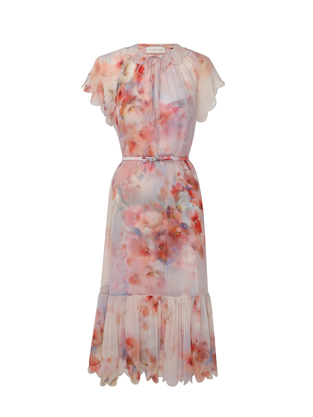 Crush Flutter Midi Dress (Scarlet Floral)