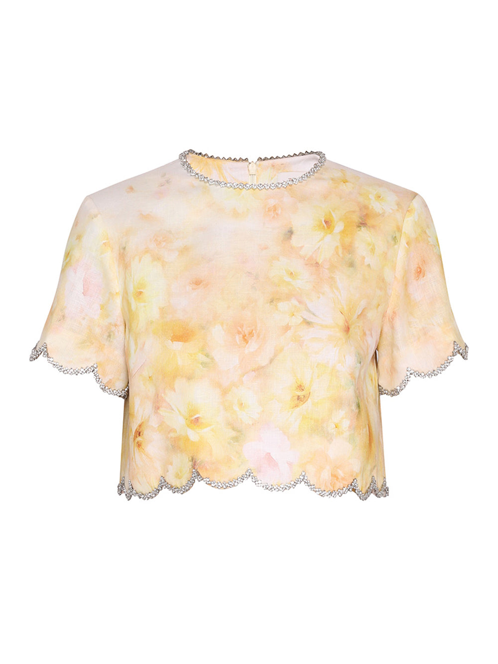 Crush Scalloped Top (Yellow Floral)