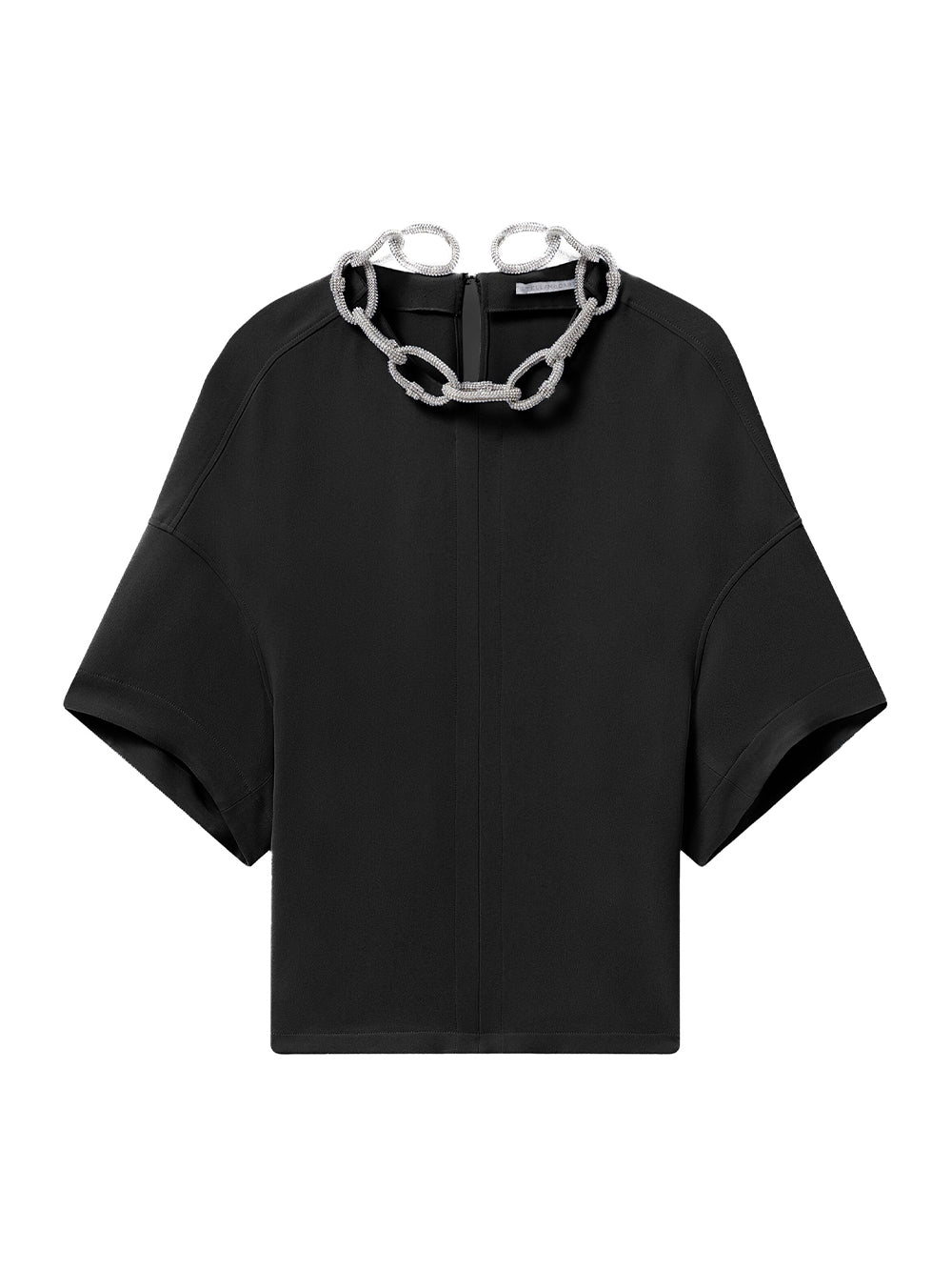 Crystal Chain Short-Sleeve Top (Black)