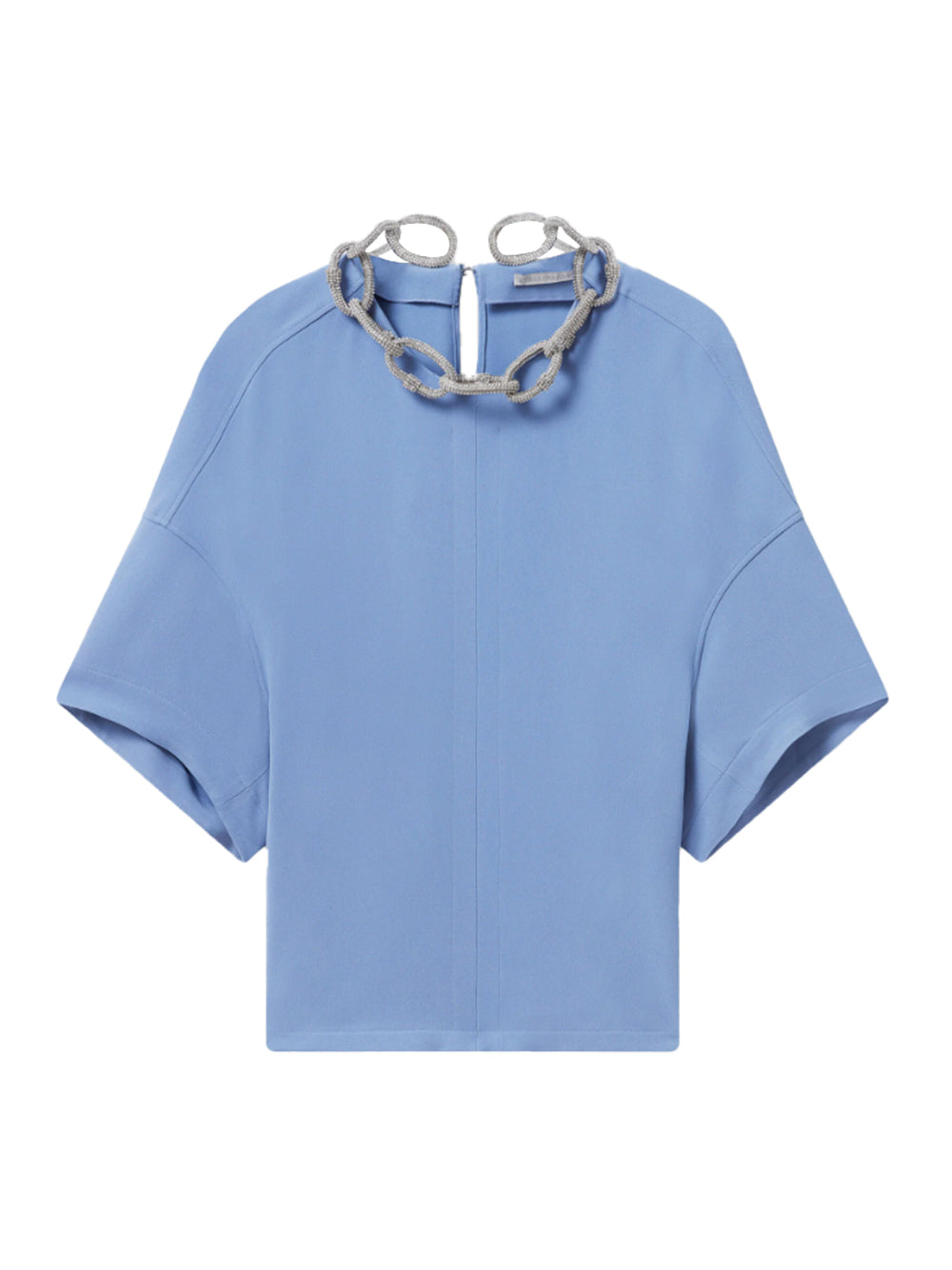 Crystal Chain Short-Sleeve Top (Iris)