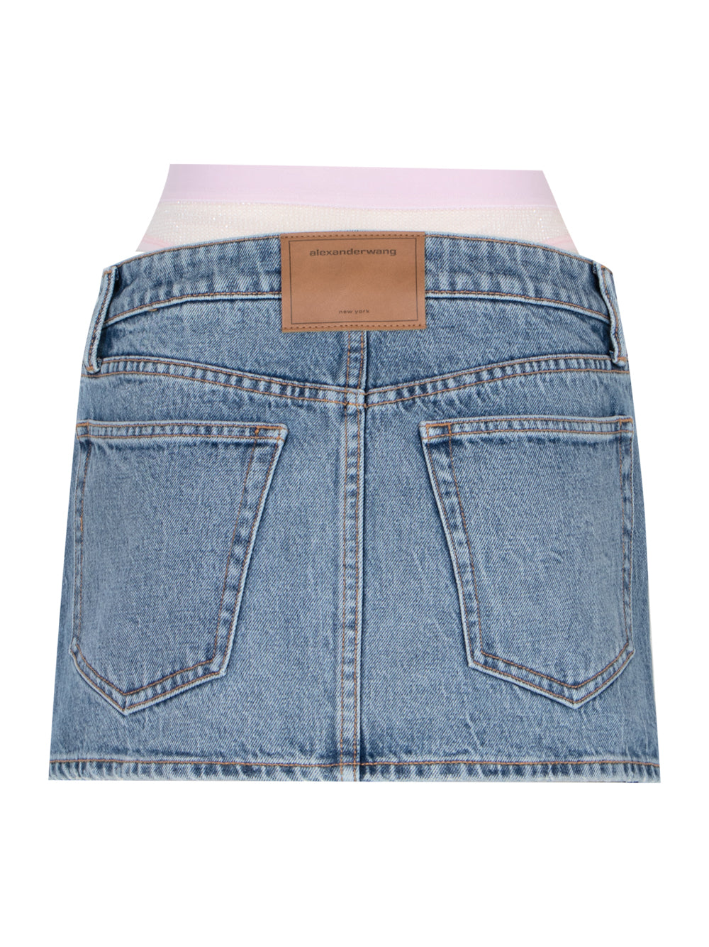 Crystal Hotfix Pre-Styled Denim Miniskirt (Vintage Medium Indigo)
