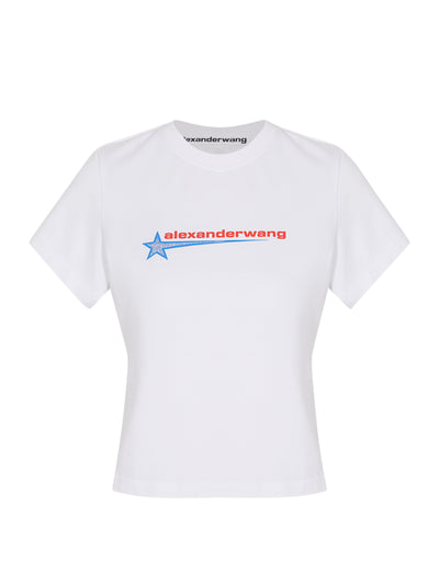 Crystal Hotfix Star Jersey Tee (Graphic White)