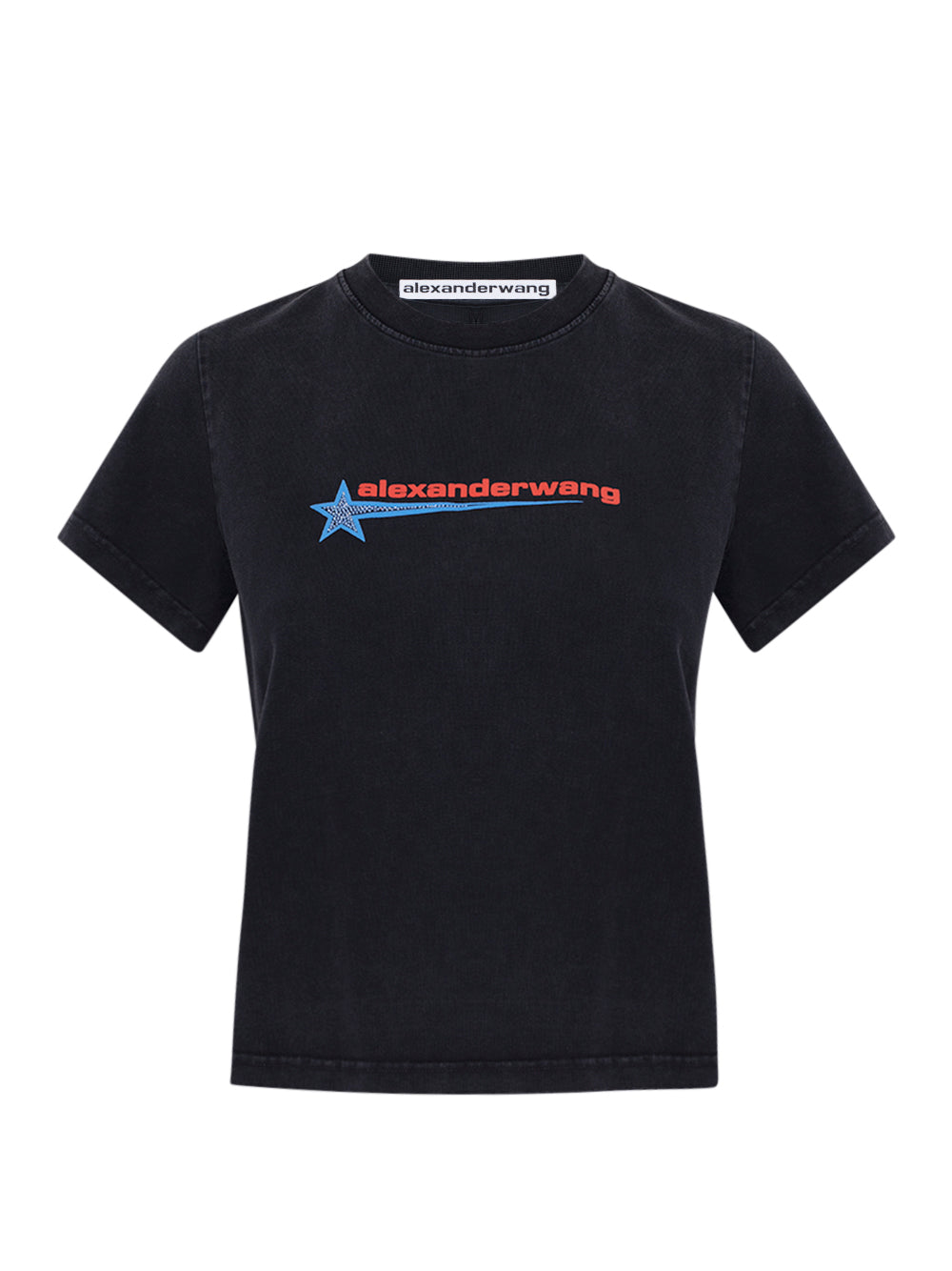 Crystal Hotfix Star Jersey Tee (Washed Black)