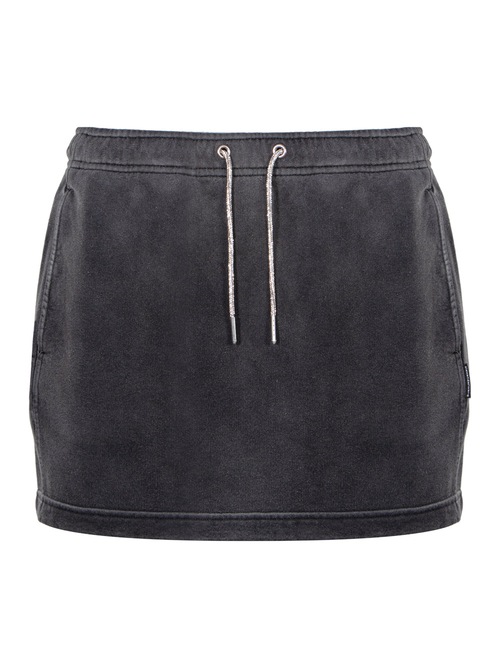 Crystal Hotfix Tube Skirt in Organic Cotton Terry (Washed Caviar)