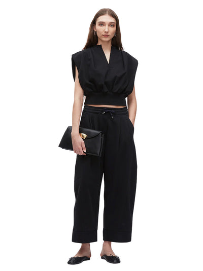Curved Leg Cropped Sweatpant (Midnight)