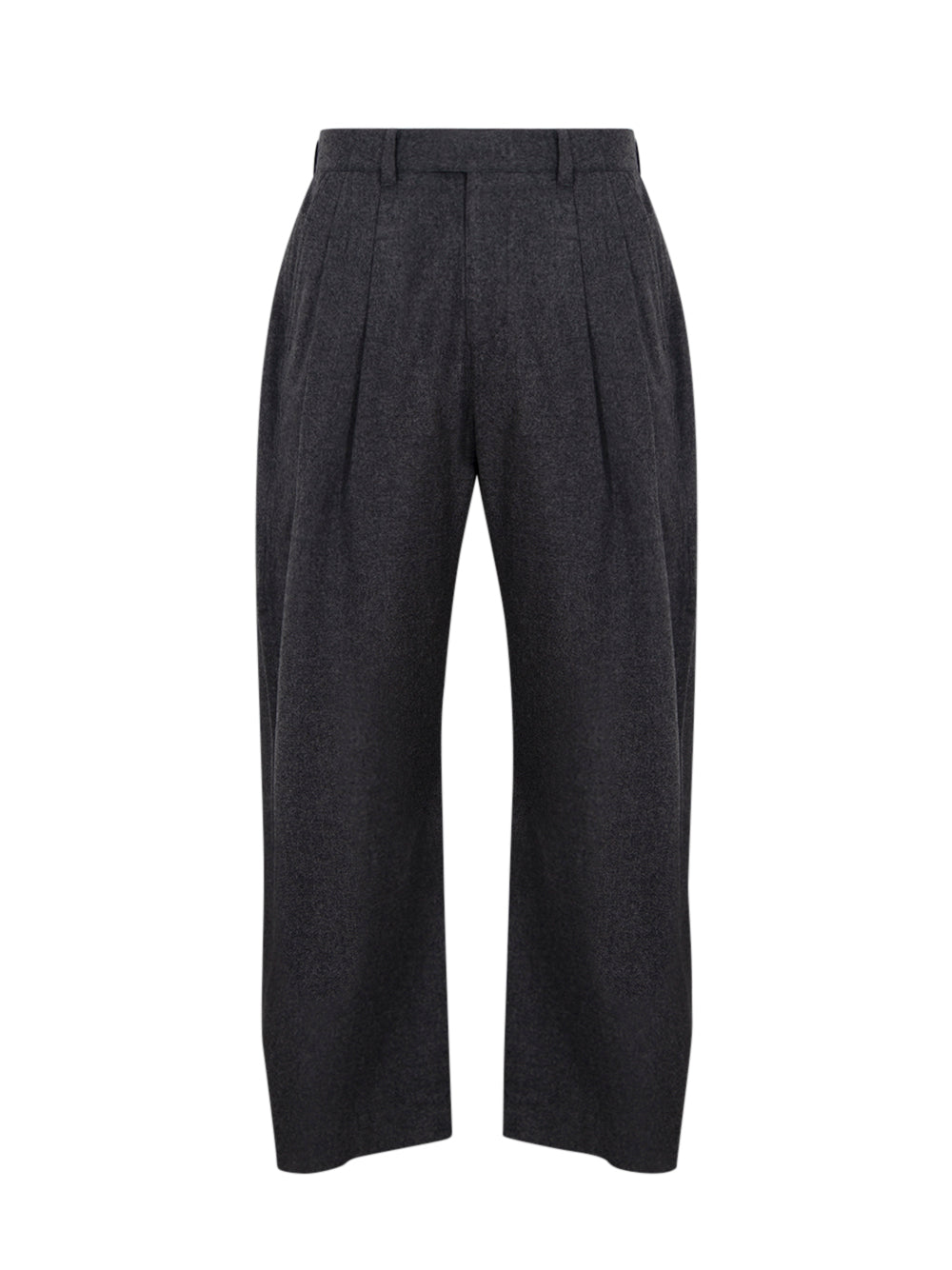 Curved Two Tuck Wide Pants (Grey)