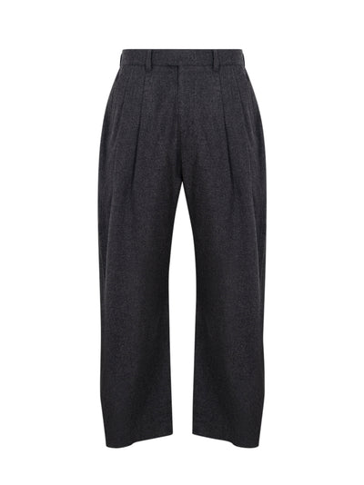 Curved Two Tuck Wide Pants (Grey)