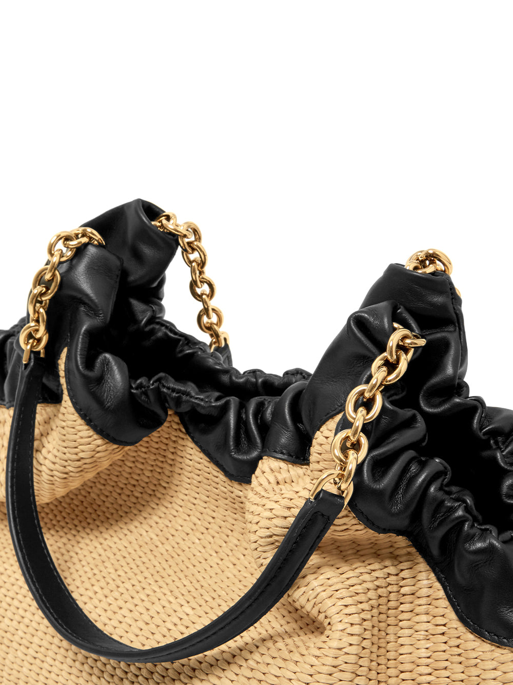 Miami Handbag (Warm Raffia, Black Trims)