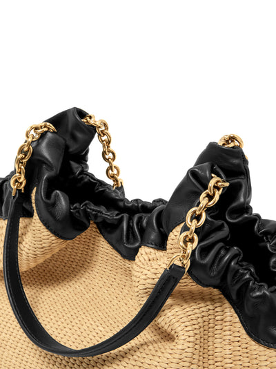 Miami Handbag (Warm Raffia, Black Trims)