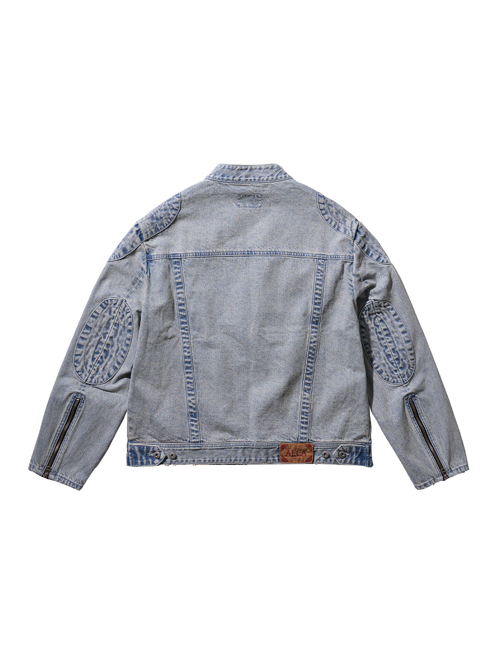 AECA Denim Printed Biker Jacket (Blue)