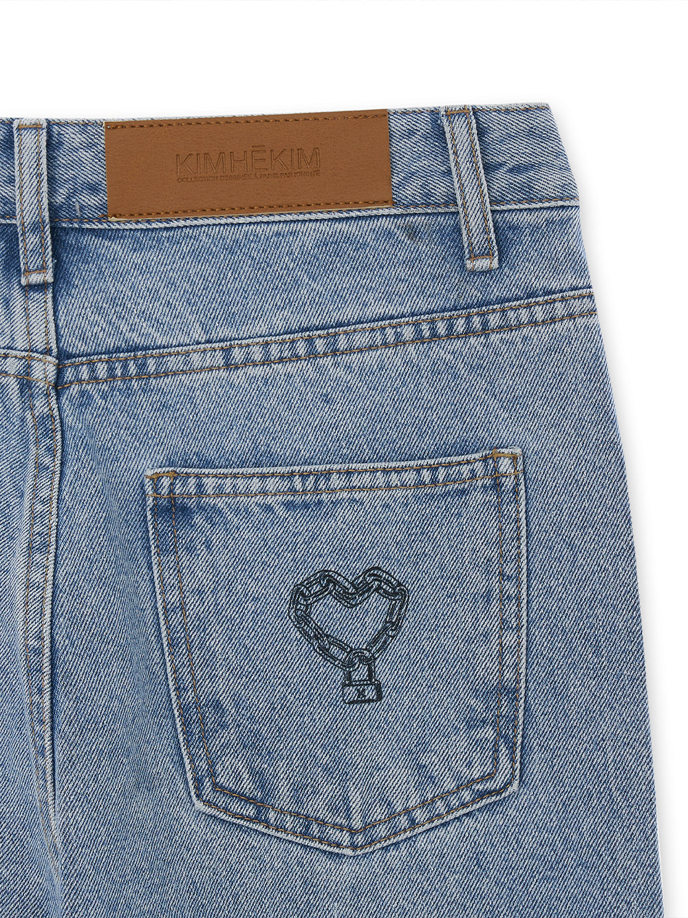 Chain Stamped Jeans (Sky Blue)