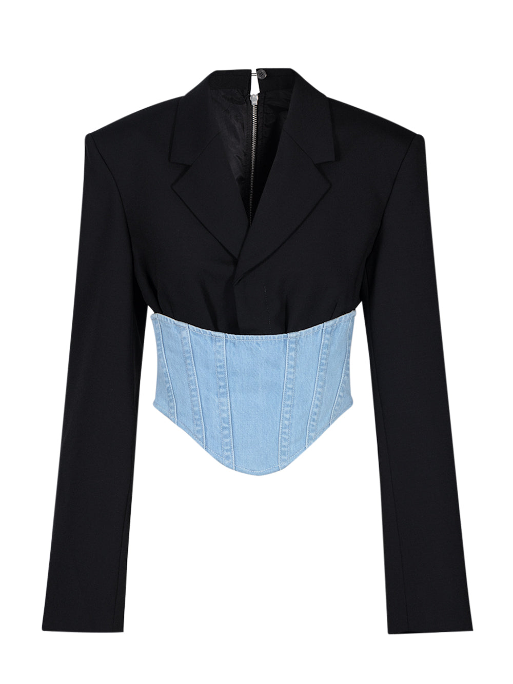 Float Corset Blazer (Black/Cyan)