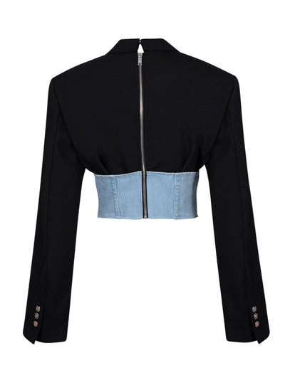 Float Corset Blazer (Black/Cyan)