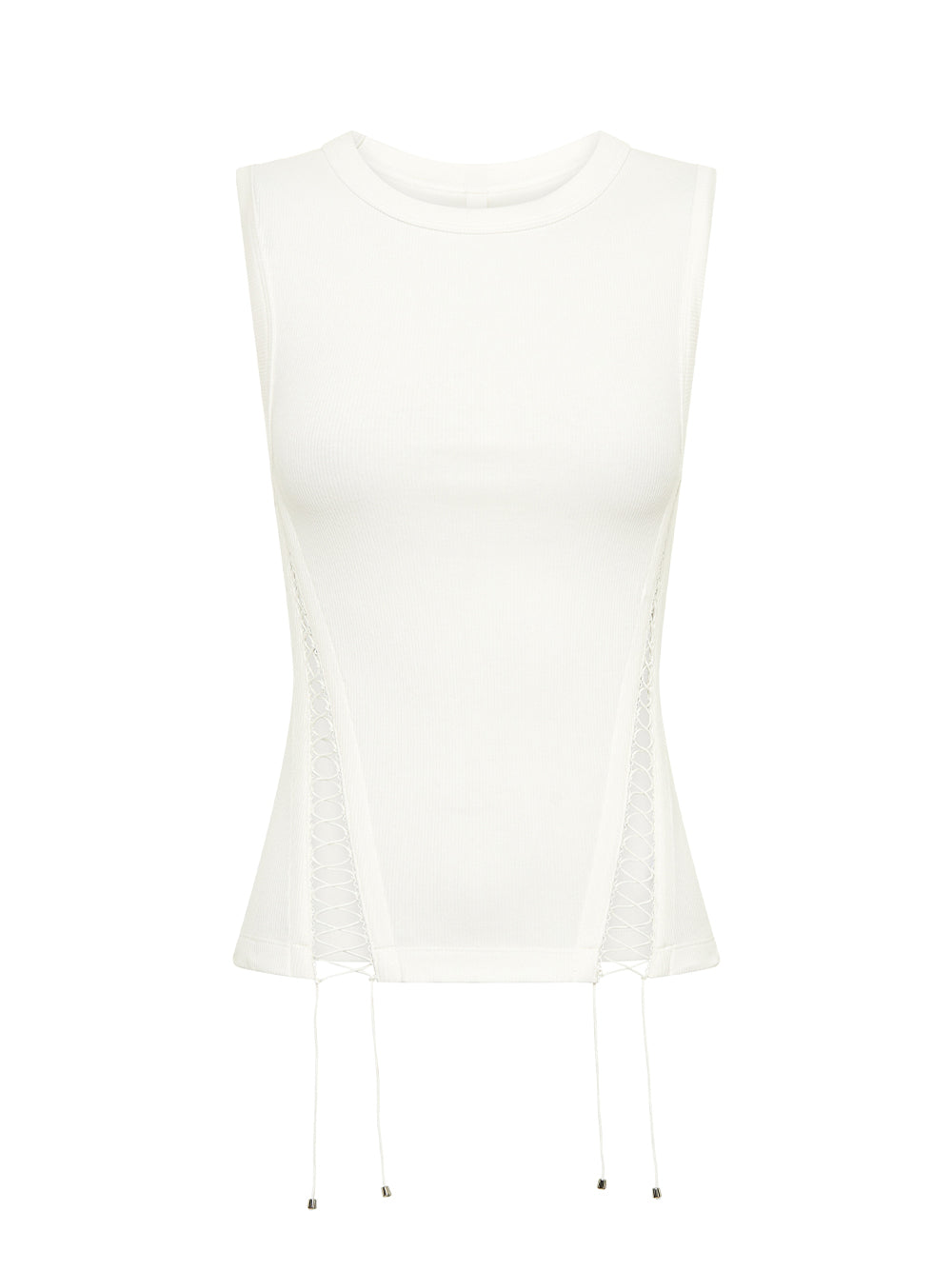 Picot Lace Muscle Tee (Ivory)