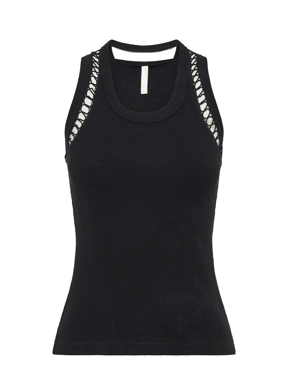 Picot Lace Tank Top (Black)