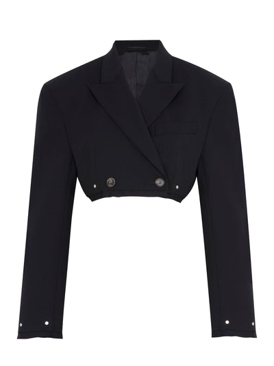 Oversized Crop Jacket (Black)